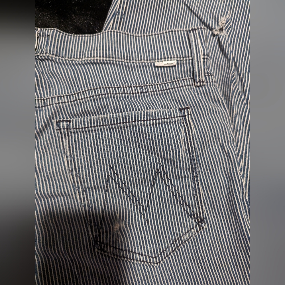 MOTHER slightly distressed pinstripe jeans size 30 - Picture 7 of 11